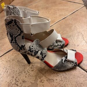 Rock and Republix Snakeskin and Red Women's Heels